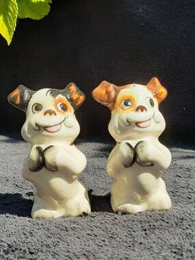 Vintage Puppies Dogs Salt and Pepper Shakers